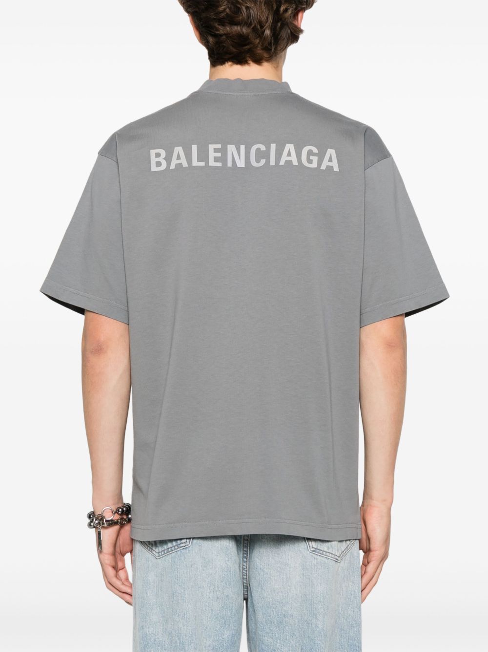 BALENCIAGA - t-shirt à logo imprimé gris - Lothaire