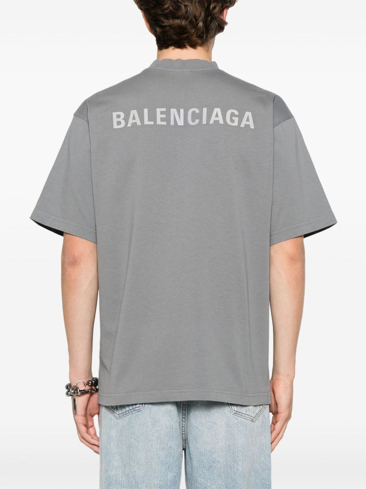 BALENCIAGA - t-shirt à logo imprimé gris - Lothaire