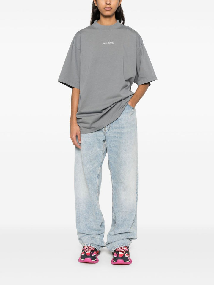 BALENCIAGA - t-shirt à logo imprimé gris - Lothaire