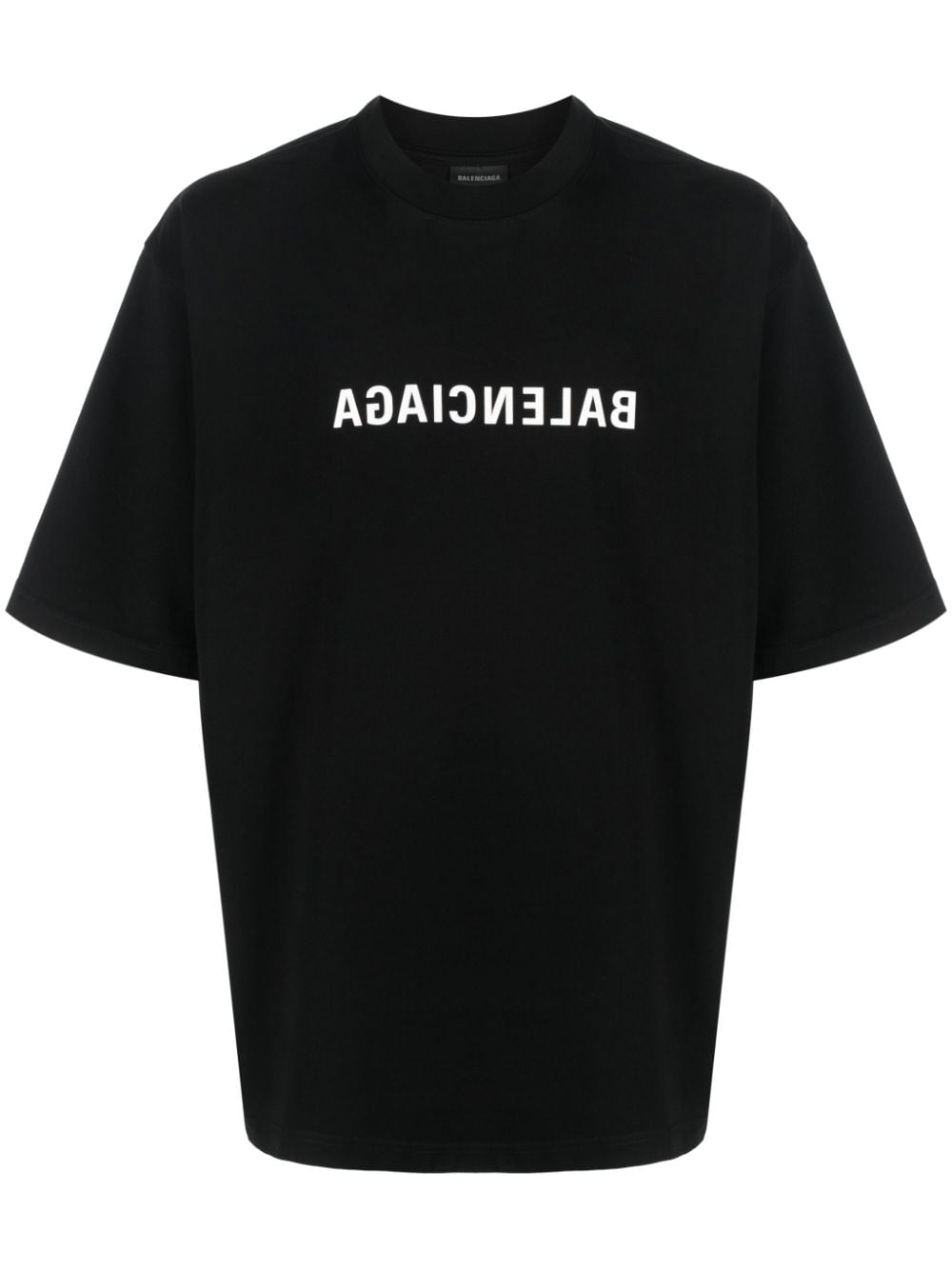 Balenciaga - T-shirt black en coton à logo imprimé - Lothaire