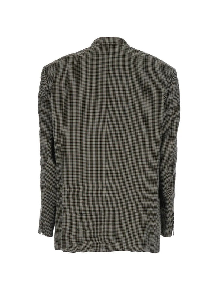 BALENCIAGA - Vestes checked blazer pied de poule khaki - Lothaire