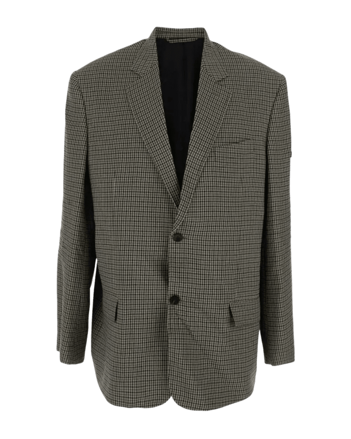 BALENCIAGA - Vestes checked blazer pied de poule khaki - Lothaire