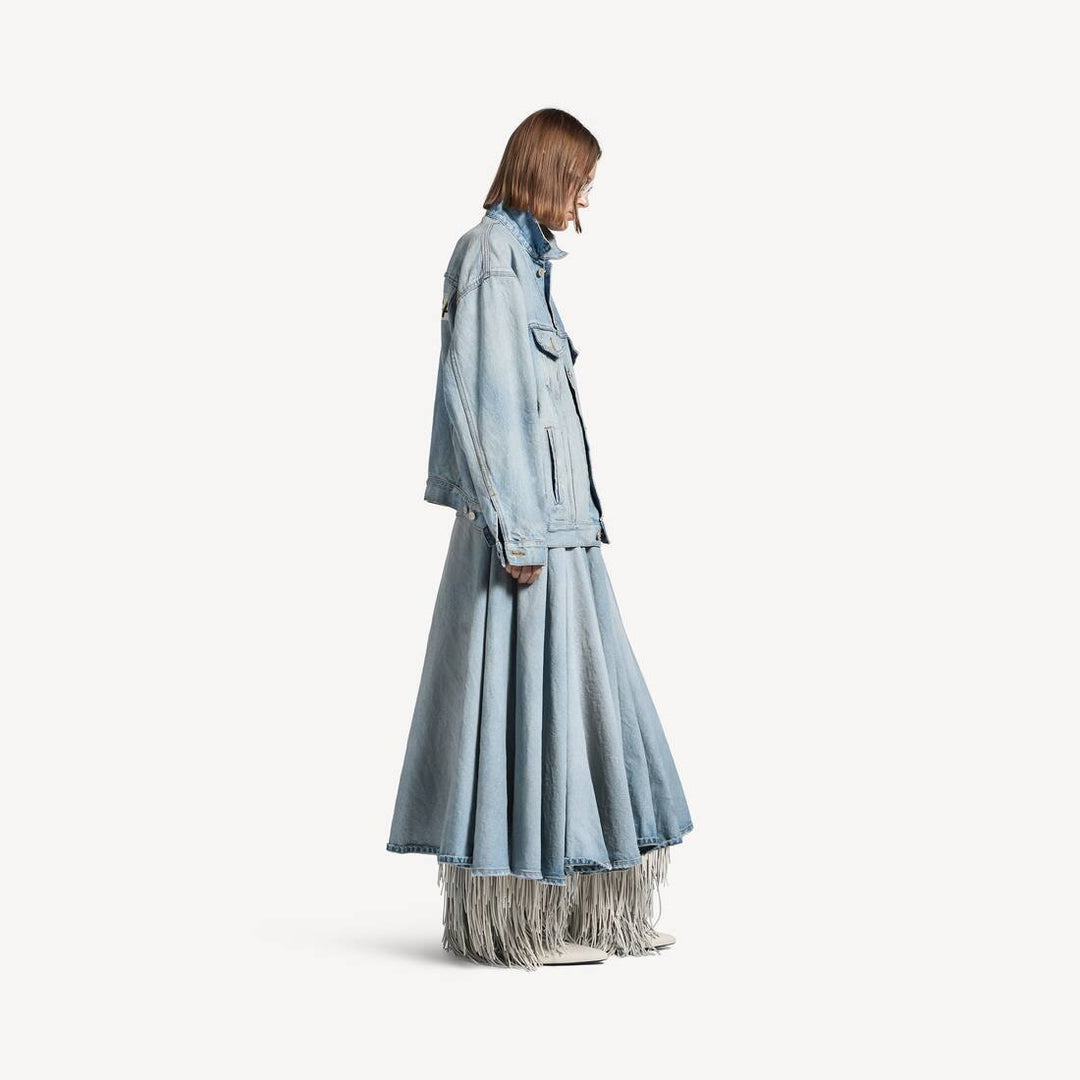 BALENCIAGA - Women's Denim Jacket Regular Fit Bleu clair délavé - Lothaire