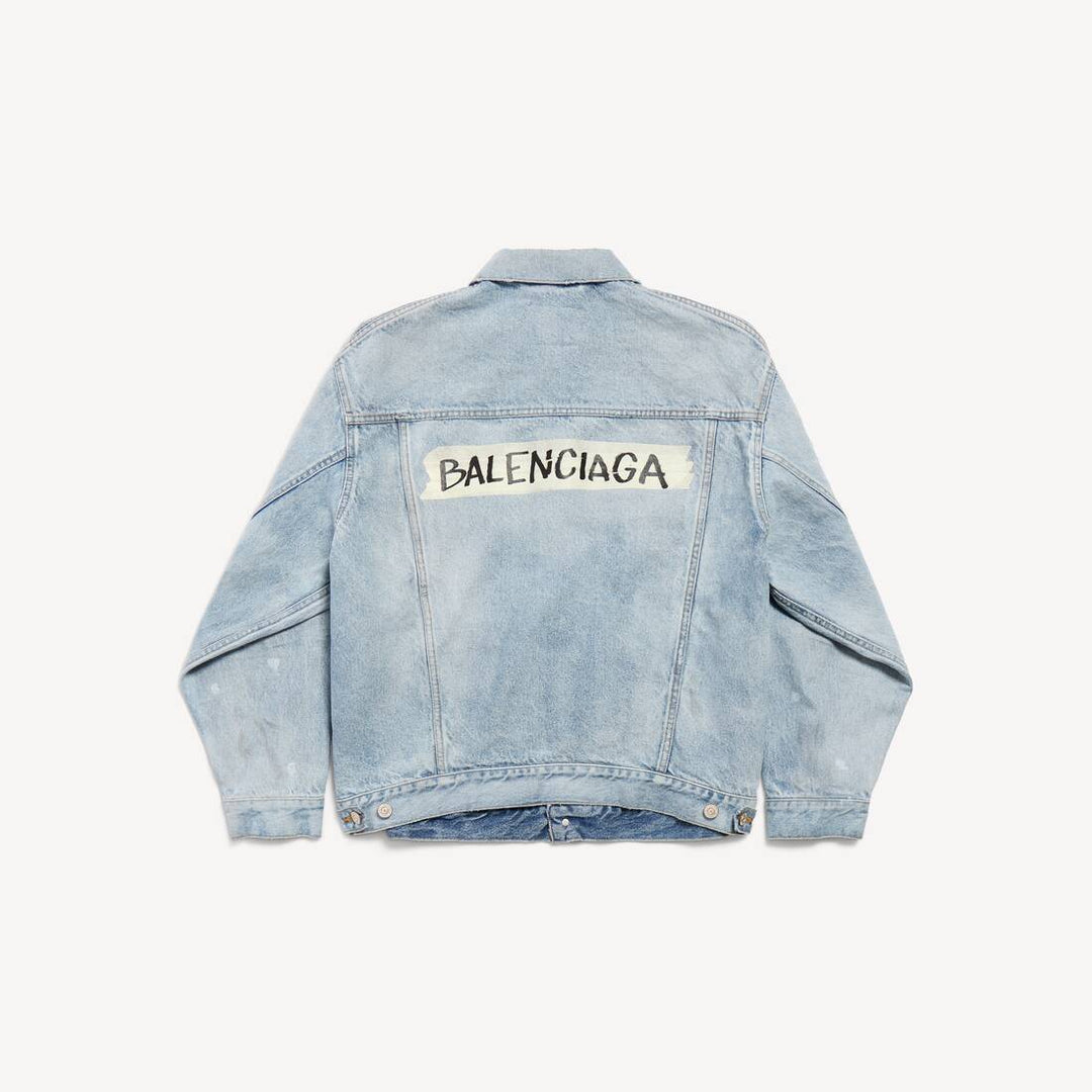 BALENCIAGA - Women's Denim Jacket Regular Fit Bleu clair délavé - Lothaire