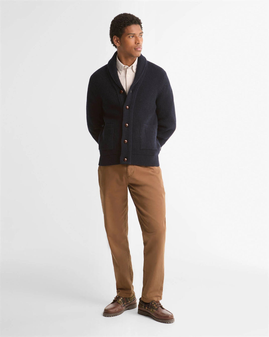 BARBOUR - Cardigan Hartland en laine Bleu marine - Lothaire