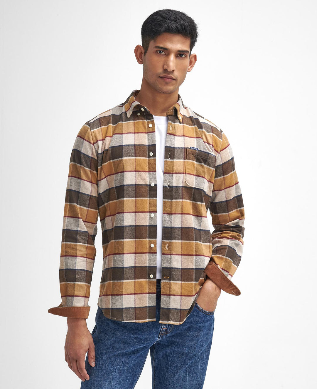 BARBOUR - Chemise à manches longues Valley Tailored Marron - Lothaire