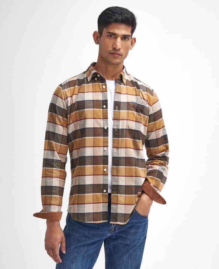 BARBOUR - Chemise à manches longues Valley Tailored Marron - Lothaire