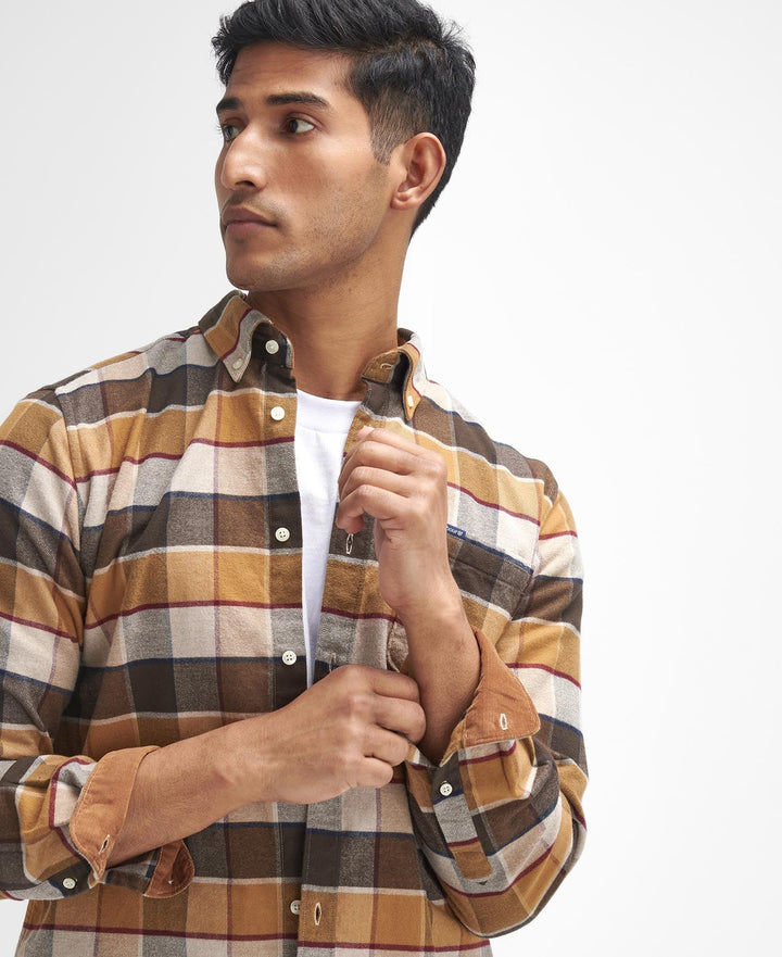 BARBOUR - Chemise à manches longues Valley Tailored Marron - Lothaire