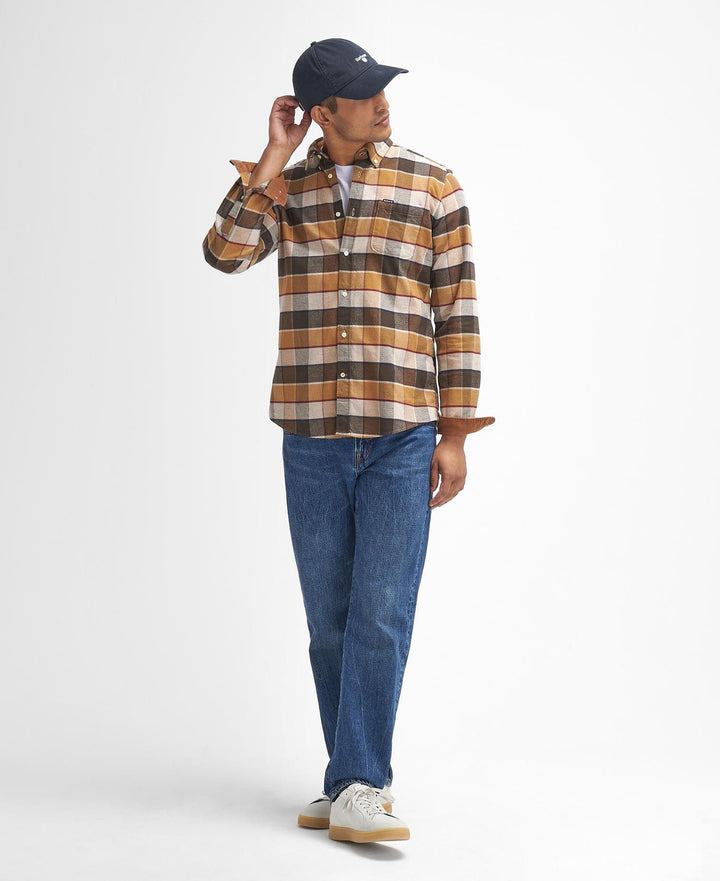 BARBOUR - Chemise à manches longues Valley Tailored Marron - Lothaire