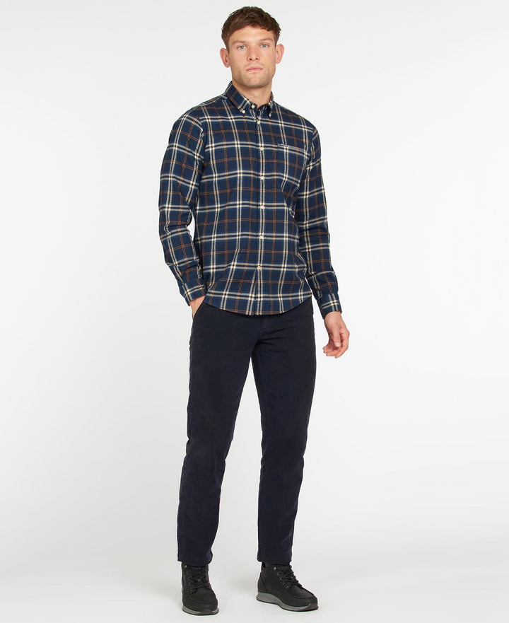 Barbour Chemise ajustée Crossfell Navy - Lothaire