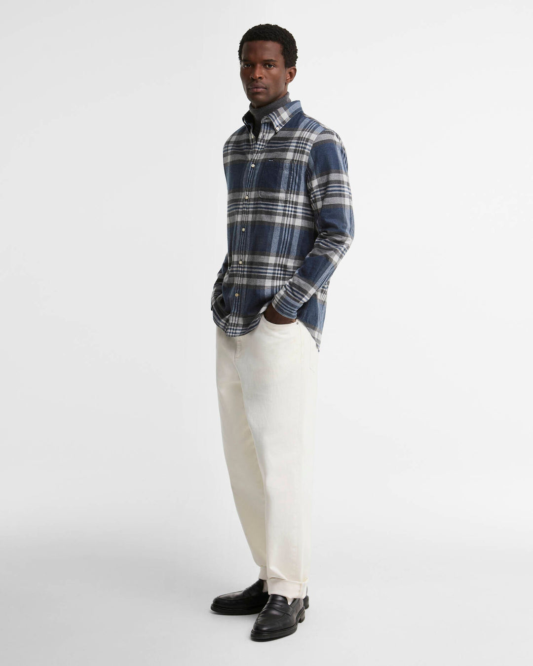 BARBOUR - Chemise Dovedale Tailored à carreaux Bleu marine / Gris - Lothaire