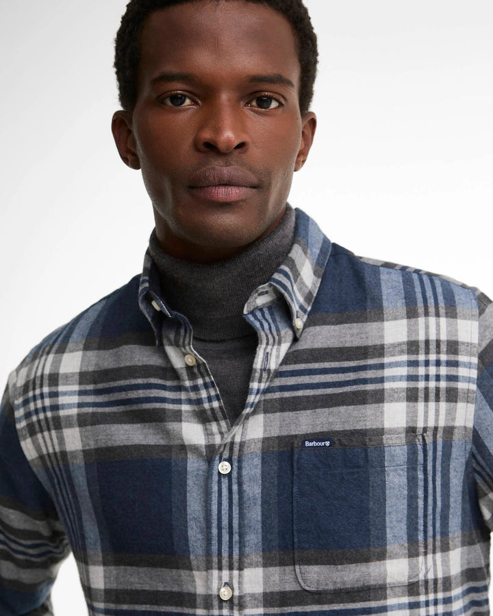 BARBOUR - Chemise Dovedale Tailored à carreaux Bleu marine / Gris - Lothaire