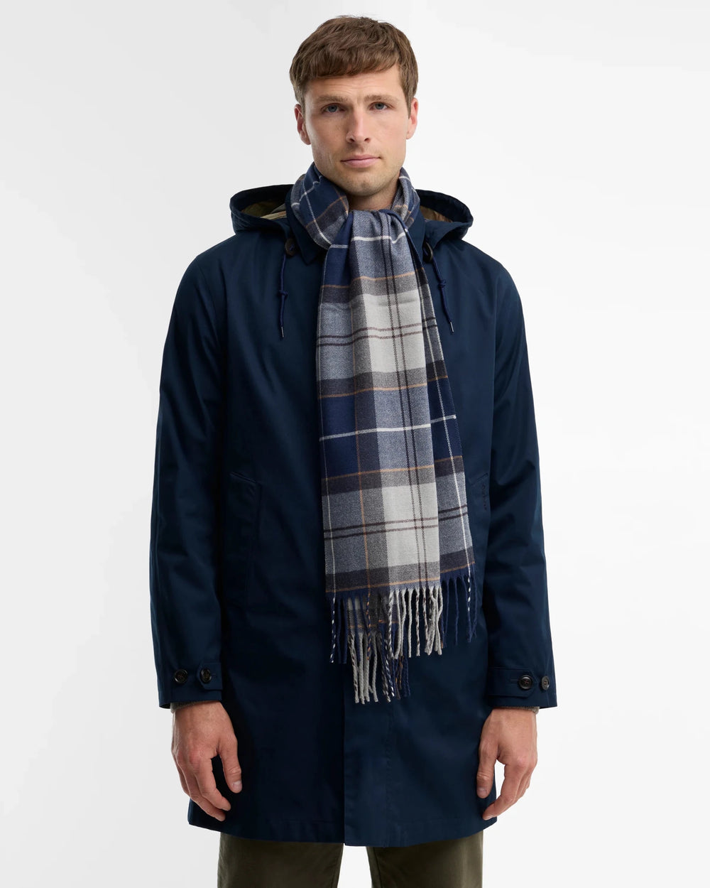 BARBOUR - Écharpe à carreaux Galingale Tartan Gris / Bleu Nuit - Lothaire