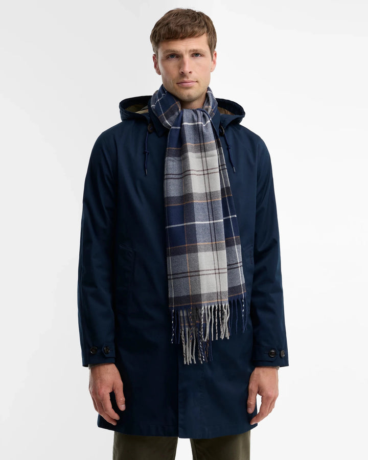 BARBOUR - Écharpe à carreaux Galingale Tartan Gris / Bleu Nuit - Lothaire