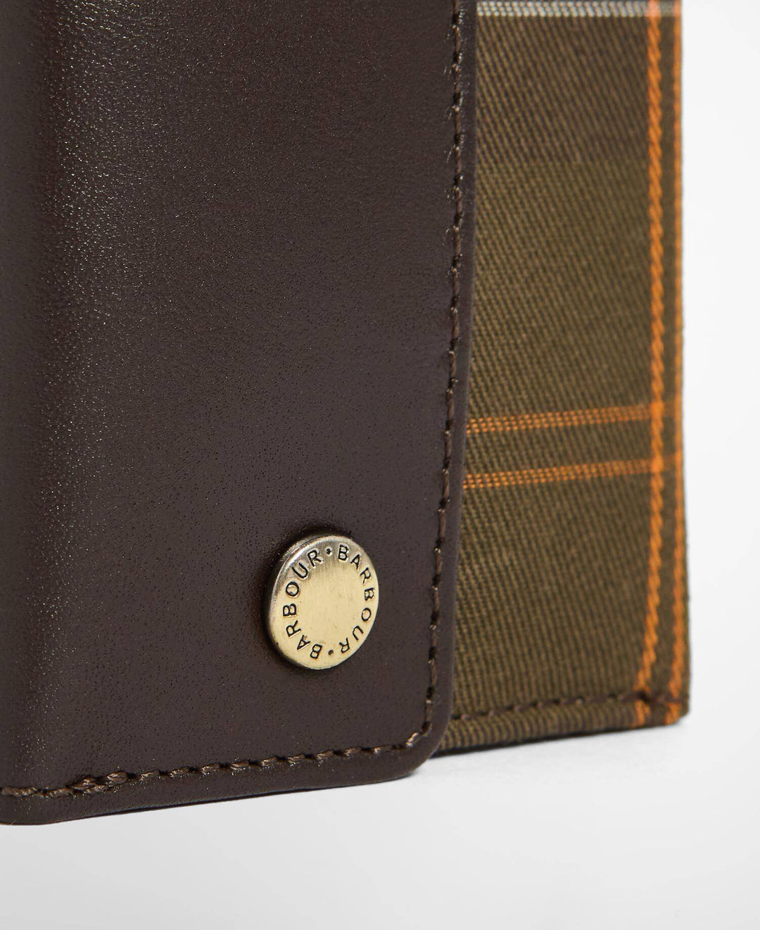 BARBOUR - Portefeuille Benslie en Cuir de Bovin à Motif Tartan Marron - Lothaire