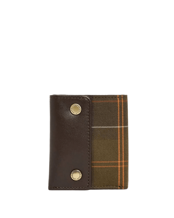 BARBOUR - Portefeuille Benslie en Cuir de Bovin à Motif Tartan Marron - Lothaire