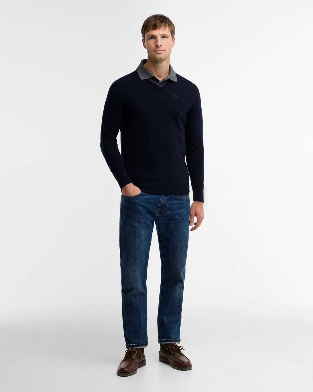 BARBOUR - Pull Essential col V Bleu marine - Lothaire