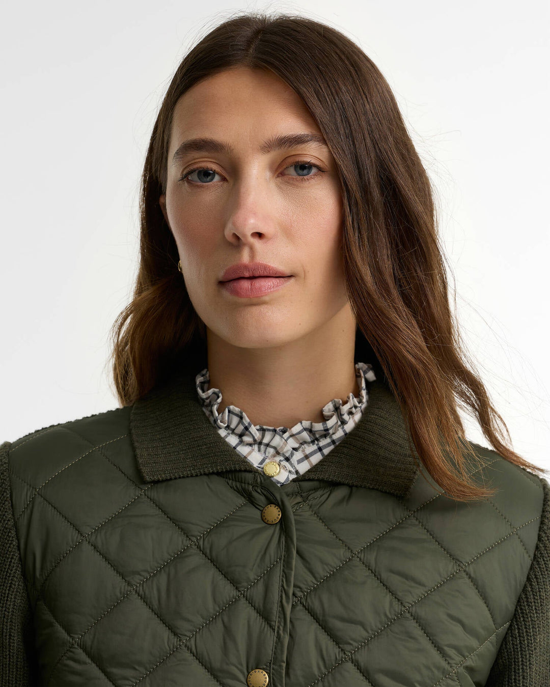 BARBOUR - Pull matelassé Allendale Vert olive - Lothaire