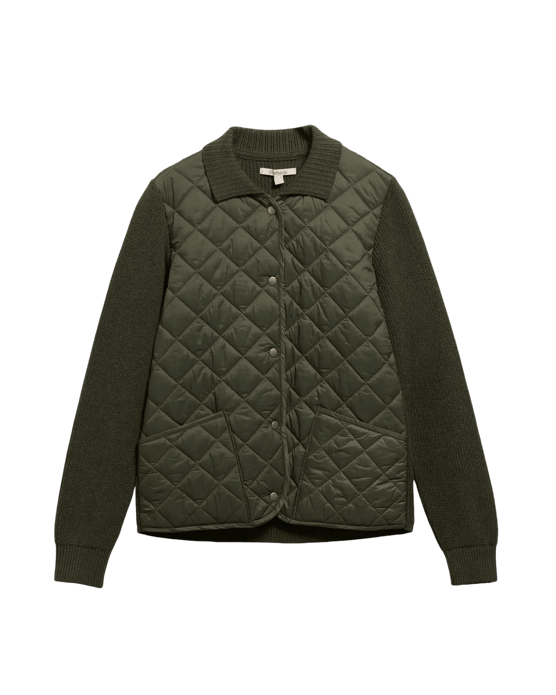 BARBOUR - Pull matelassé Allendale Vert olive - Lothaire