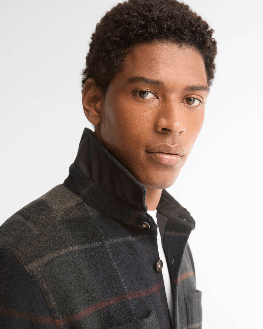 BARBOUR - Surchemise Woodlane en Laine Mélangée à Carreaux Vert Tartan Foncé - Lothaire