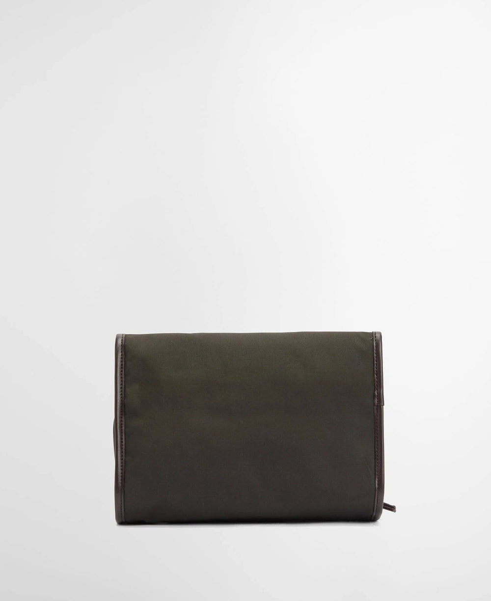 BARBOUR - Trousse de Toilette Suspendue en Coton Ciré Vert Olive - Lothaire