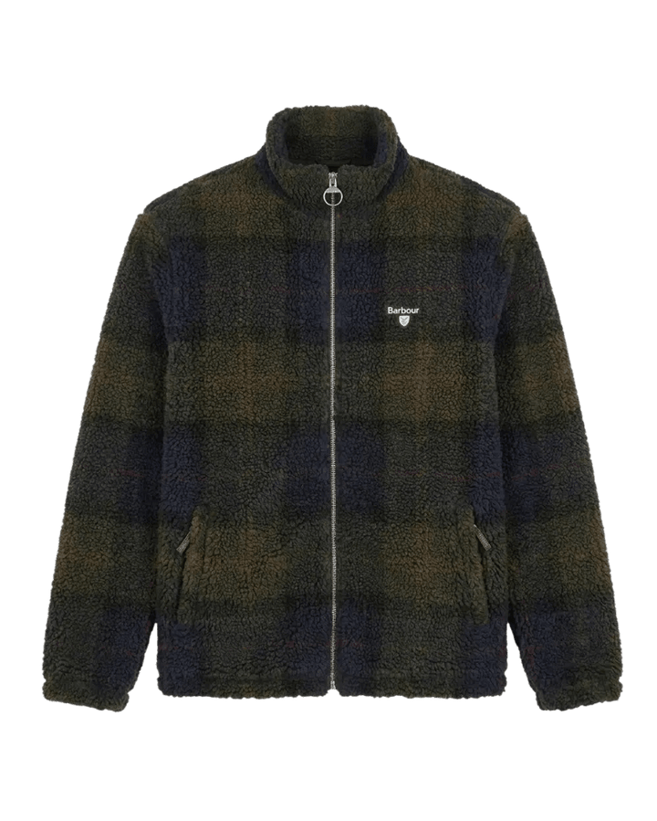 BARBOUR - Veste Polaire Sherpa à Carreaux Vert Tartan Foncé - Lothaire