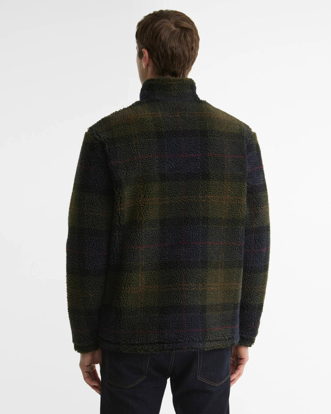 BARBOUR - Veste Polaire Sherpa à Carreaux Vert Tartan Foncé - Lothaire