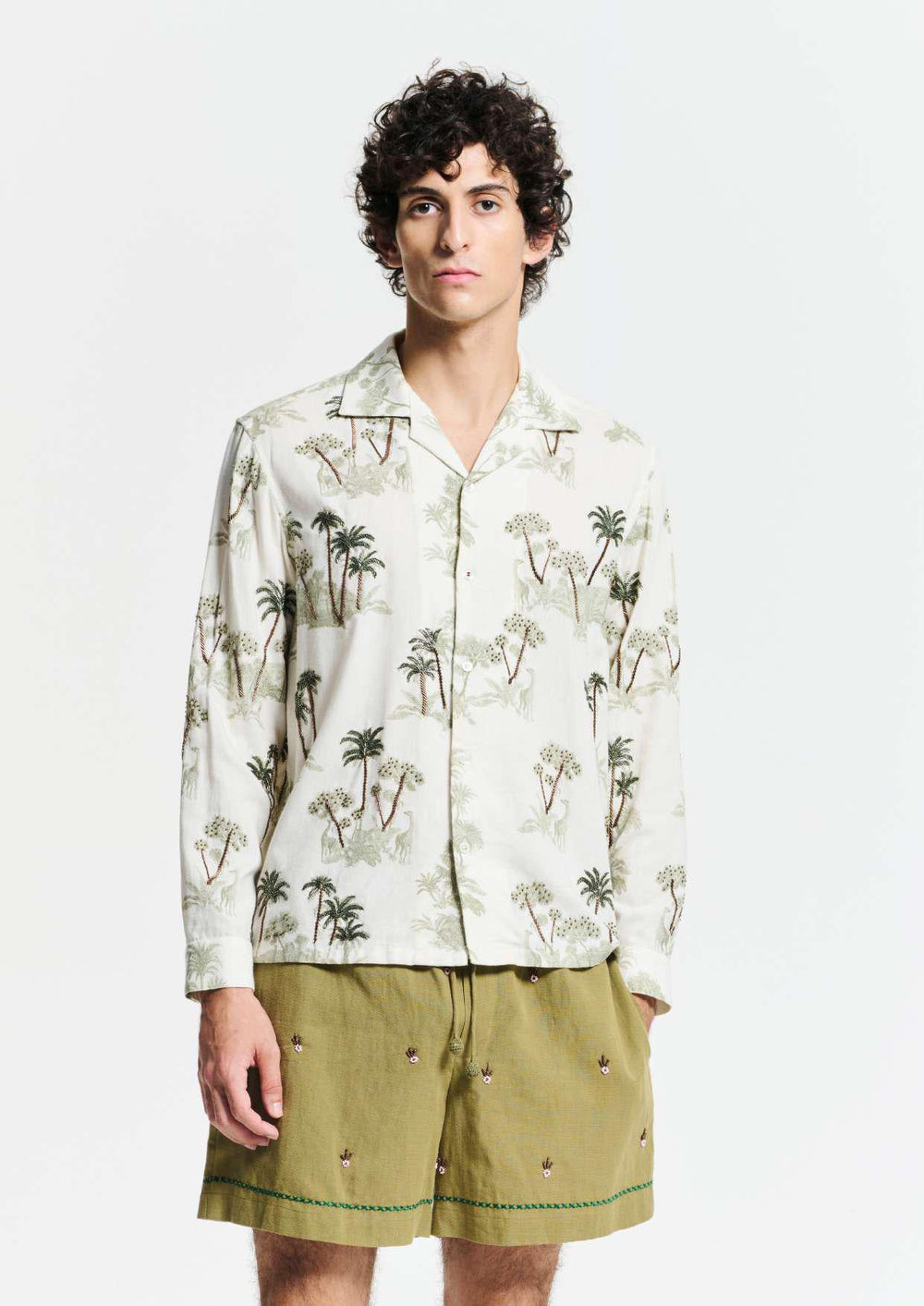 BAZISZT - Chemise Palmiers Blanc - Lothaire
