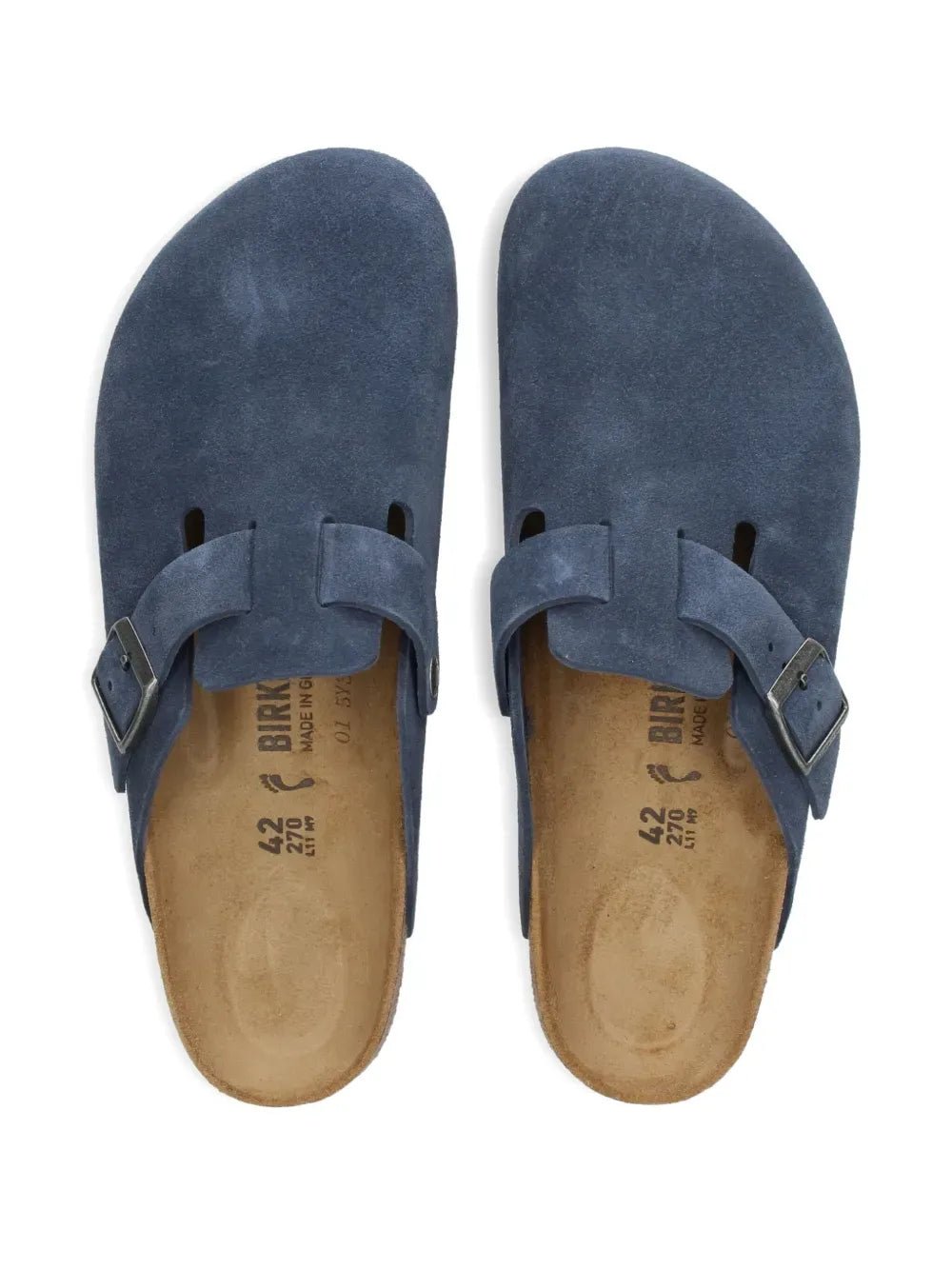 BIRKENSTOCK - Mules Boston en daim bleu - Lothaire