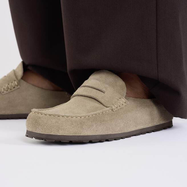 BIRKENSTOCK - Naples Narrow Wrapped Suede Leather Sandals Taupe - Lothaire