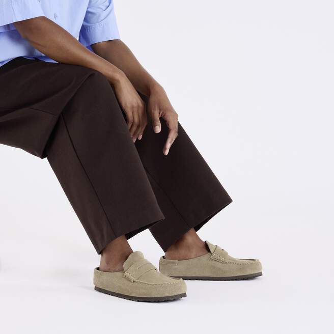 BIRKENSTOCK - Naples Narrow Wrapped Suede Leather Sandals Taupe - Lothaire