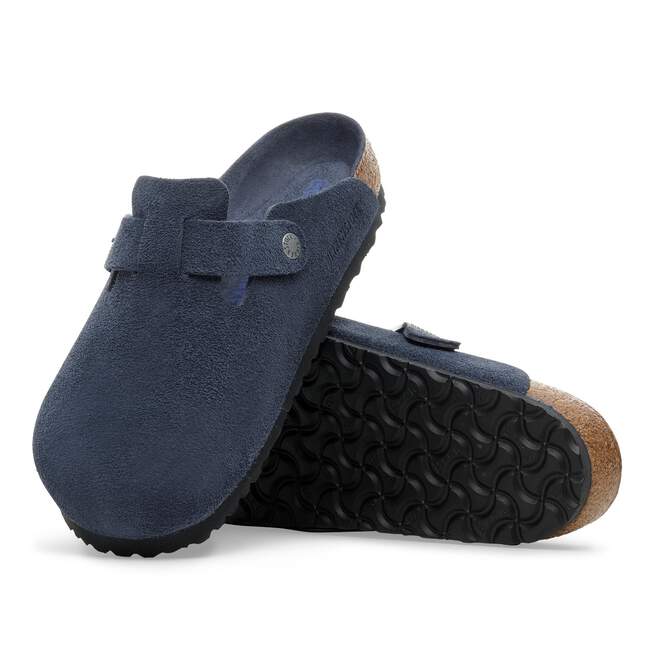 BIRKENSTOCK - Sabot Boston Semelle intérieure souple en daim Bleu marine - Lothaire