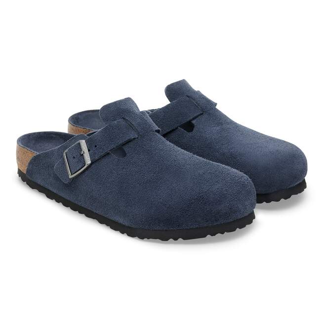 BIRKENSTOCK - Sabot Boston Semelle intérieure souple en daim Bleu marine - Lothaire