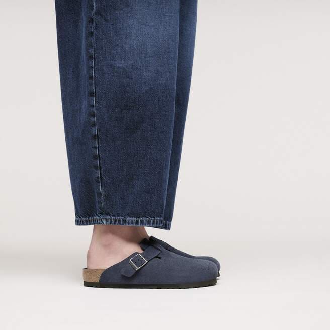 BIRKENSTOCK - Sabot Boston Semelle intérieure souple en daim Bleu marine - Lothaire