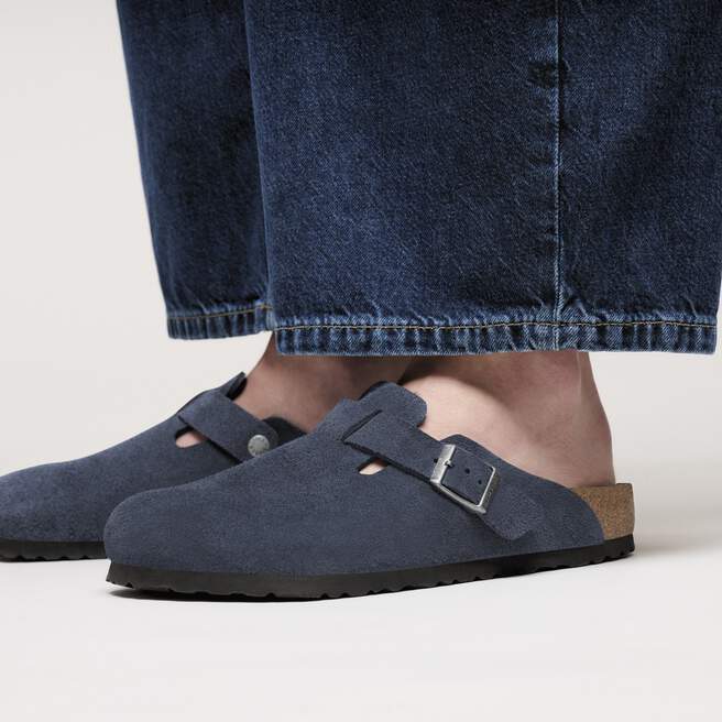 BIRKENSTOCK - Sabot Boston Semelle intérieure souple en daim Bleu marine - Lothaire