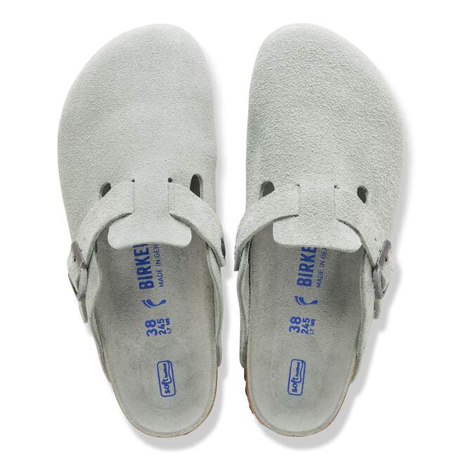 BIRKENSTOCK - Sabots Boston Soft Footbed en Velours Vert Sauge - Lothaire