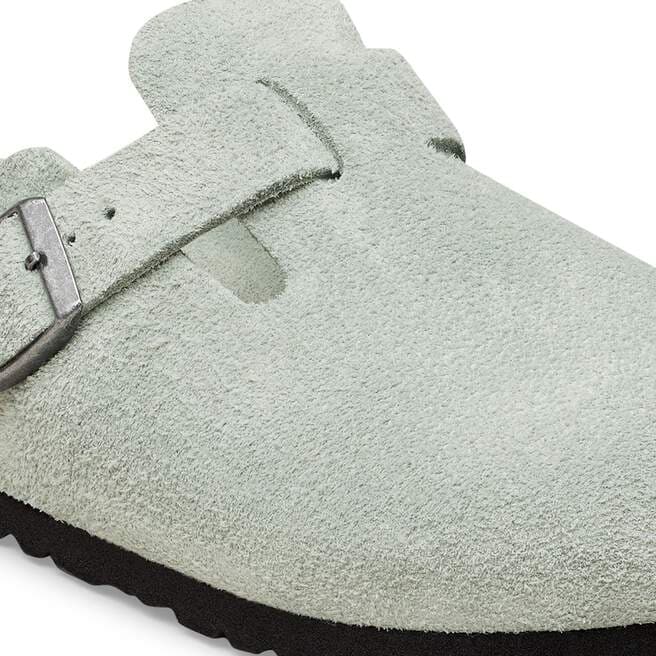 BIRKENSTOCK - Sabots Boston Soft Footbed en Velours Vert Sauge - Lothaire