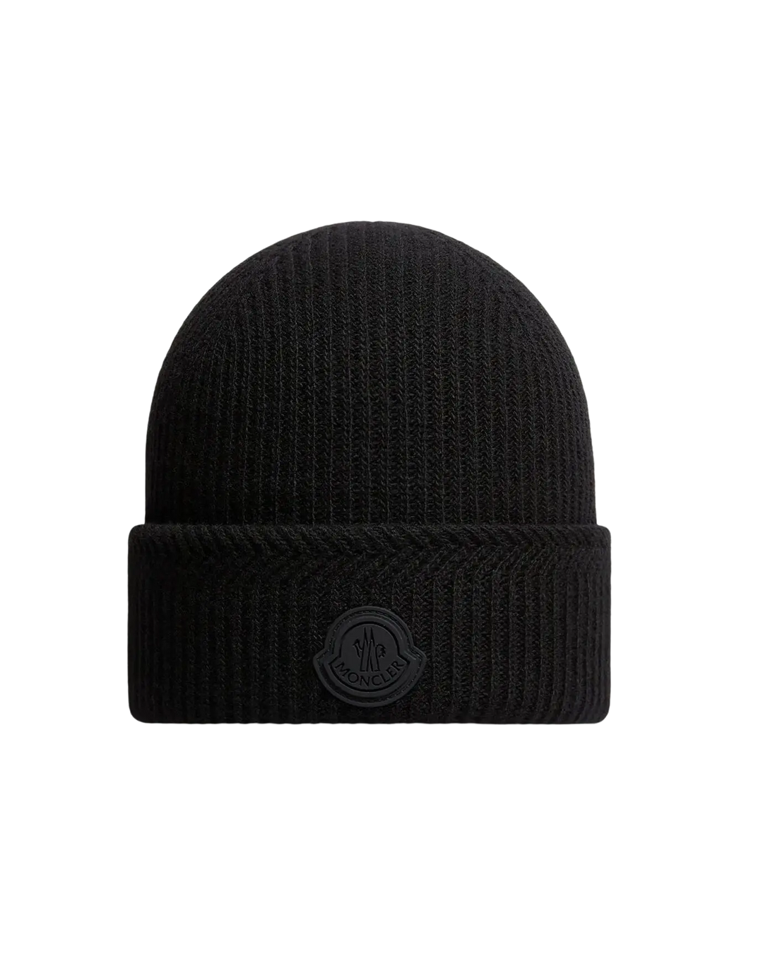 MONCLER – Bonnet en cachemire mélangé à logo Noir