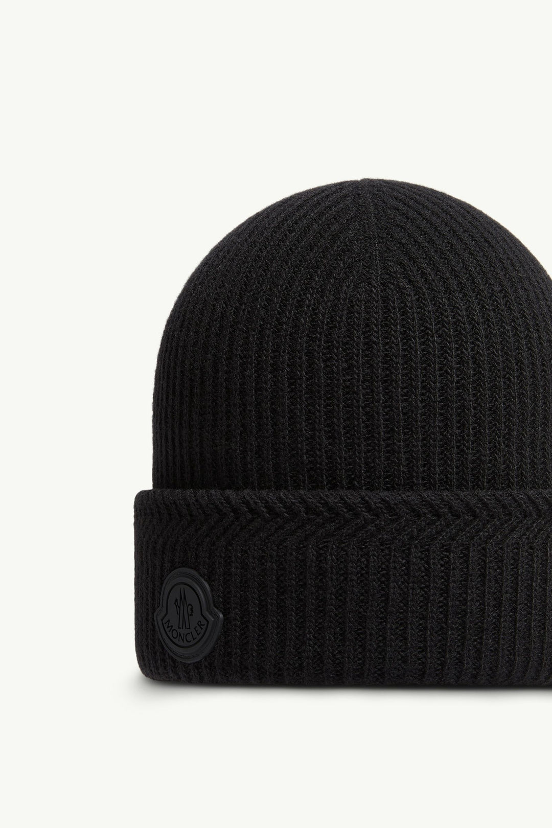 MONCLER – Bonnet en cachemire mélangé à logo Noir