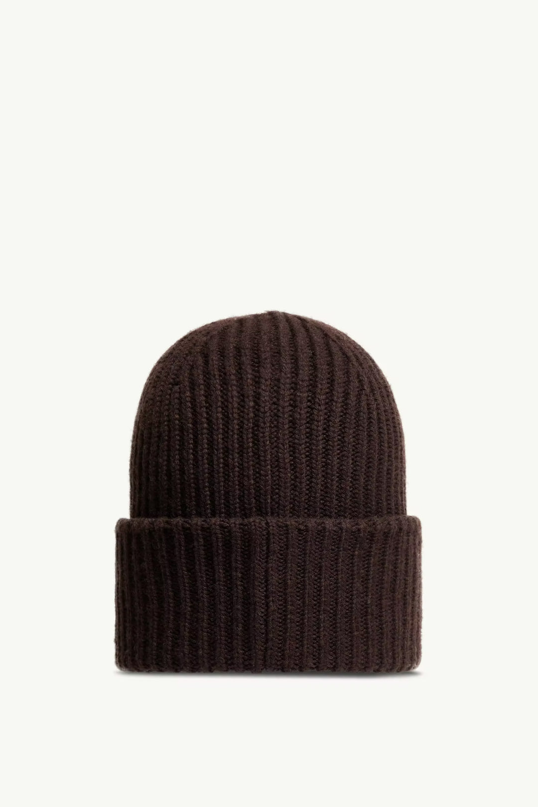 MONCLER - Bonnet en laine vierge et cachemire Marron foncé