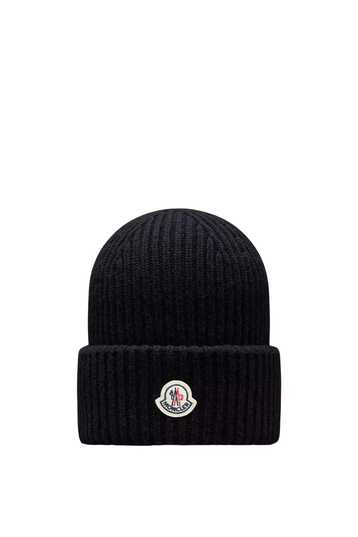 MONCLER - Bonnet en laine vierge et cachemire Noir