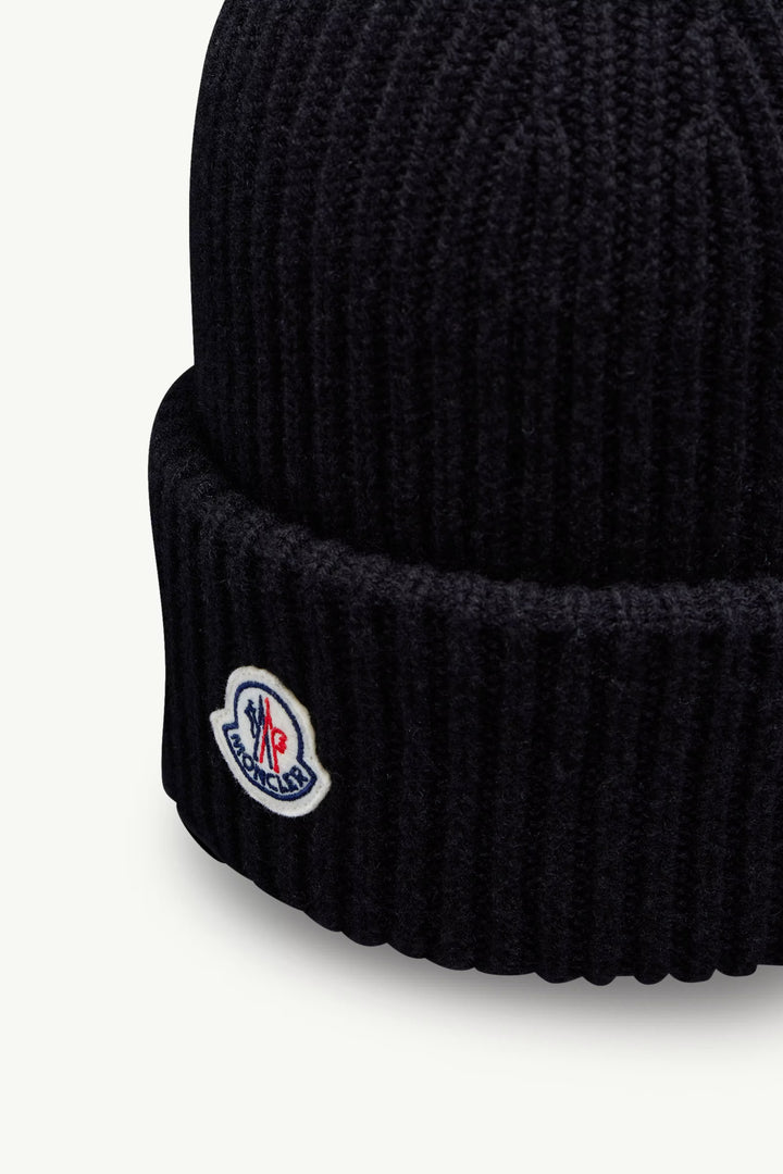 MONCLER - Bonnet en laine vierge et cachemire Noir