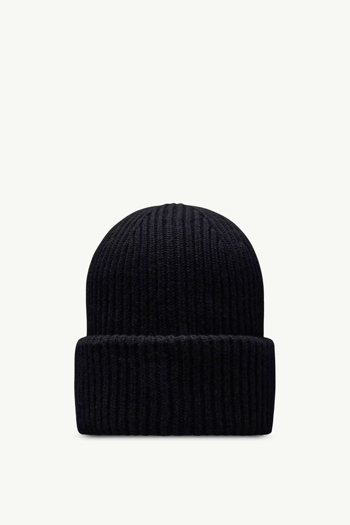 MONCLER - Bonnet en laine vierge et cachemire Noir