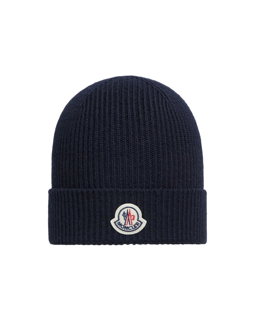 MONCLER - Bonnet en laine vierge Bleu marine
