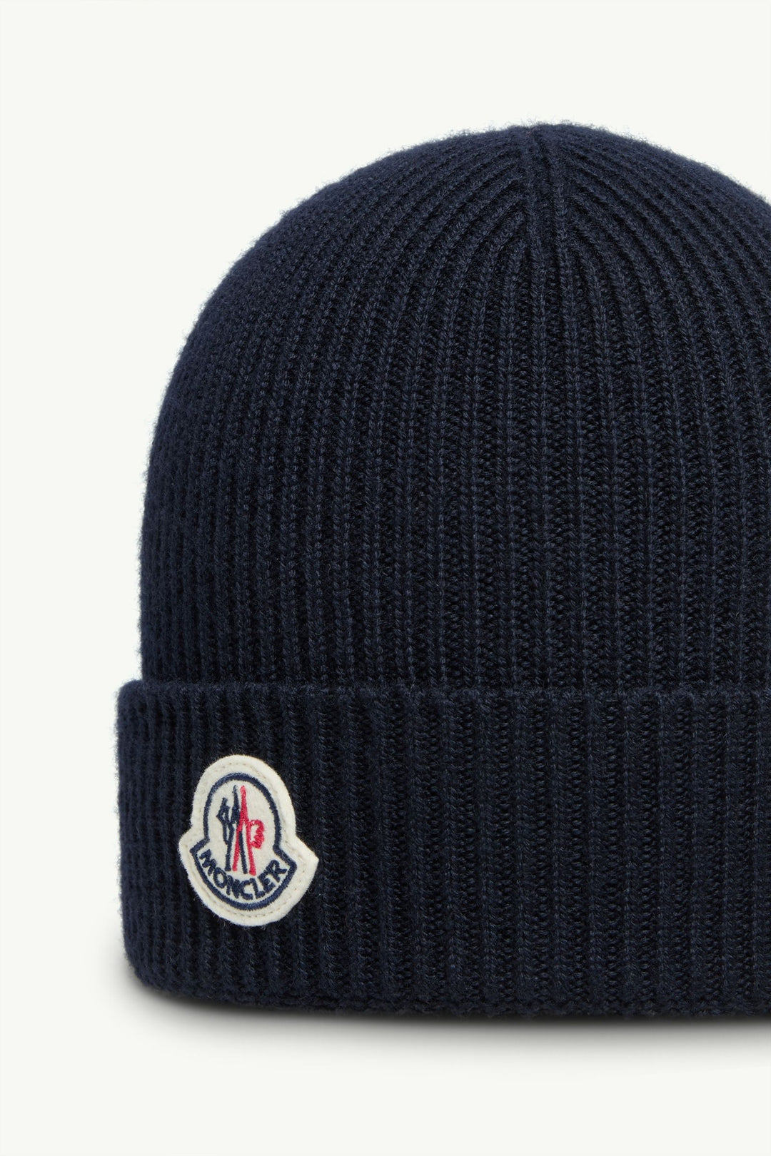 MONCLER - Bonnet en laine vierge Bleu marine