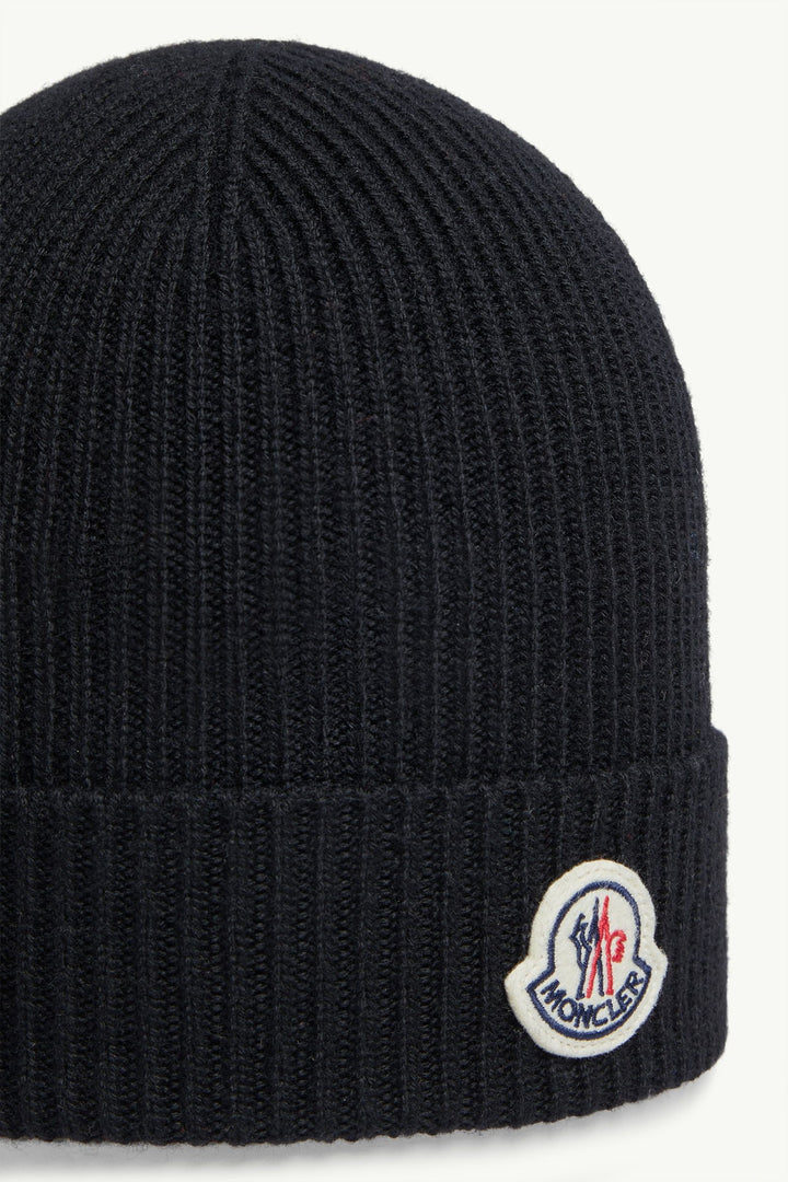 MONCLER - Bonnet en laine vierge Noir