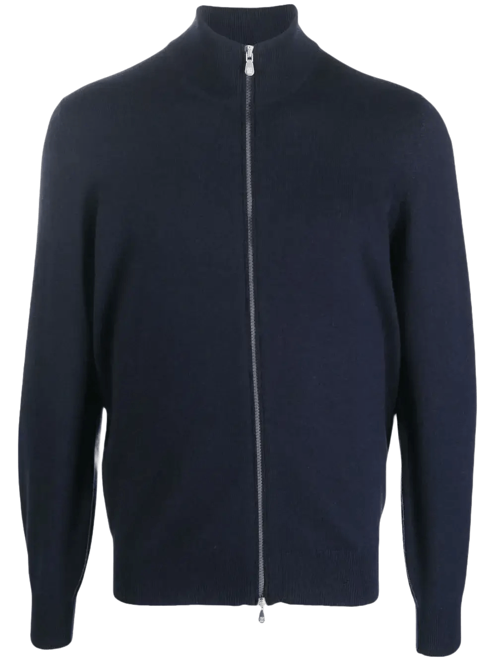 BRUNELLO CUCCINELI - pull zippé en cachemire à col cheminée bleu marine - Lothaire