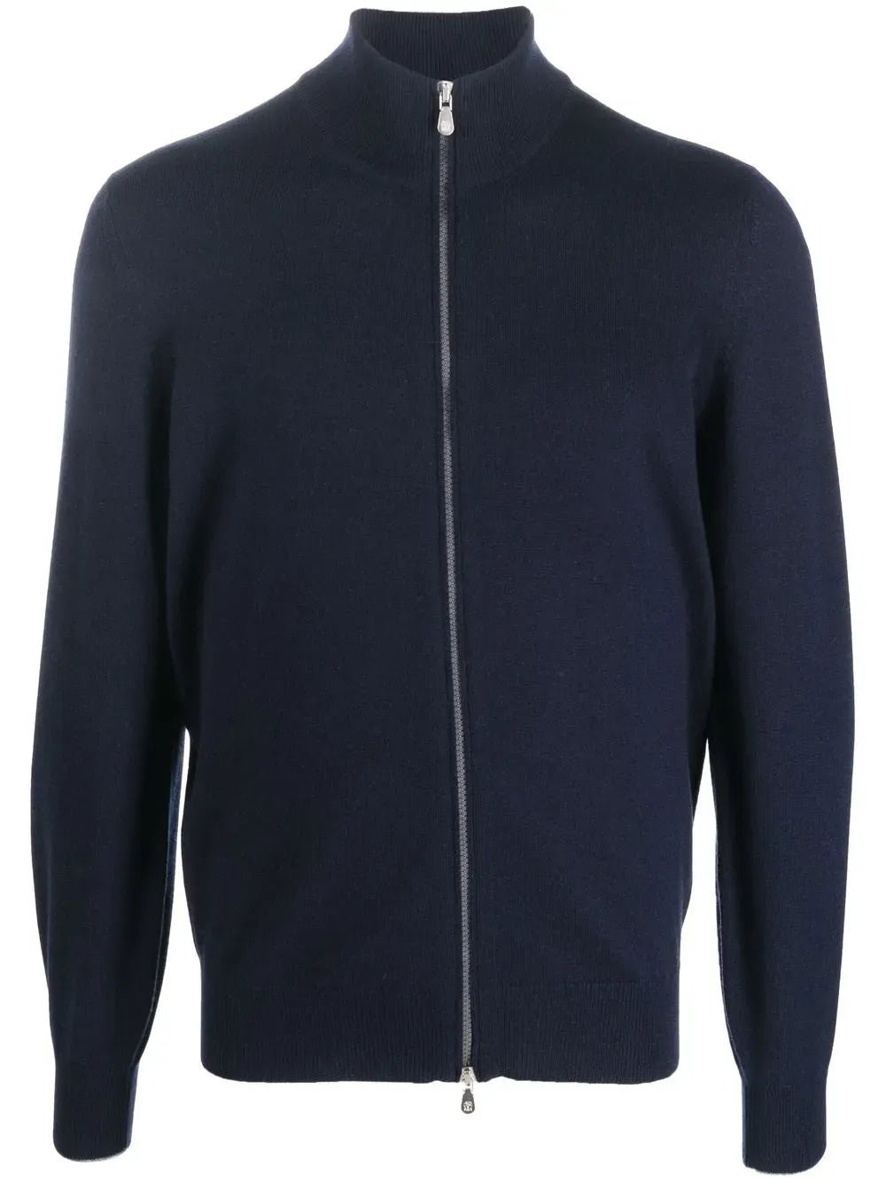 BRUNELLO CUCCINELI - pull zippé en cachemire à col cheminée bleu marine - Lothaire