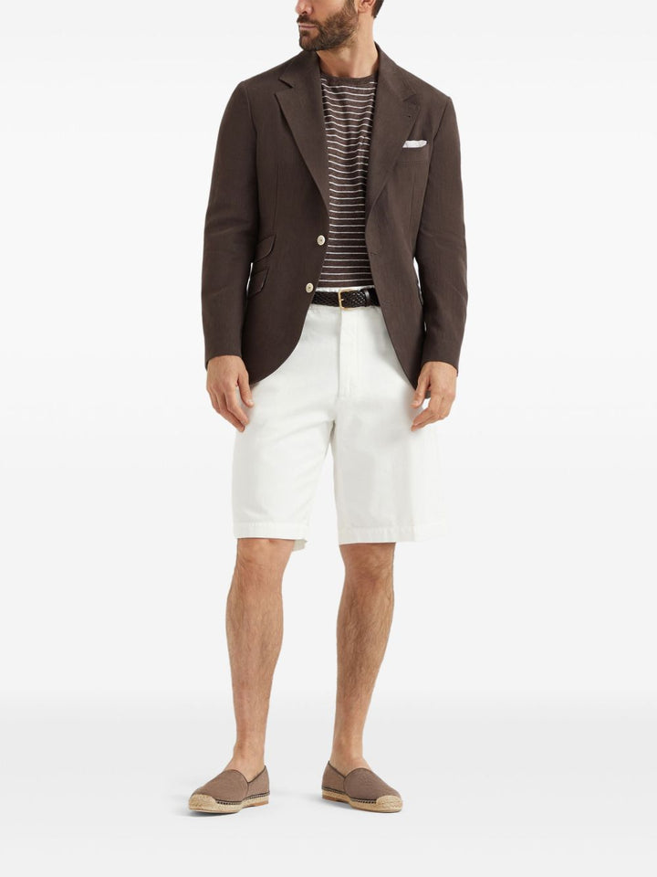 BRUNELLO CUCCINELI - t-shirt à rayures marron/beige - Lothaire