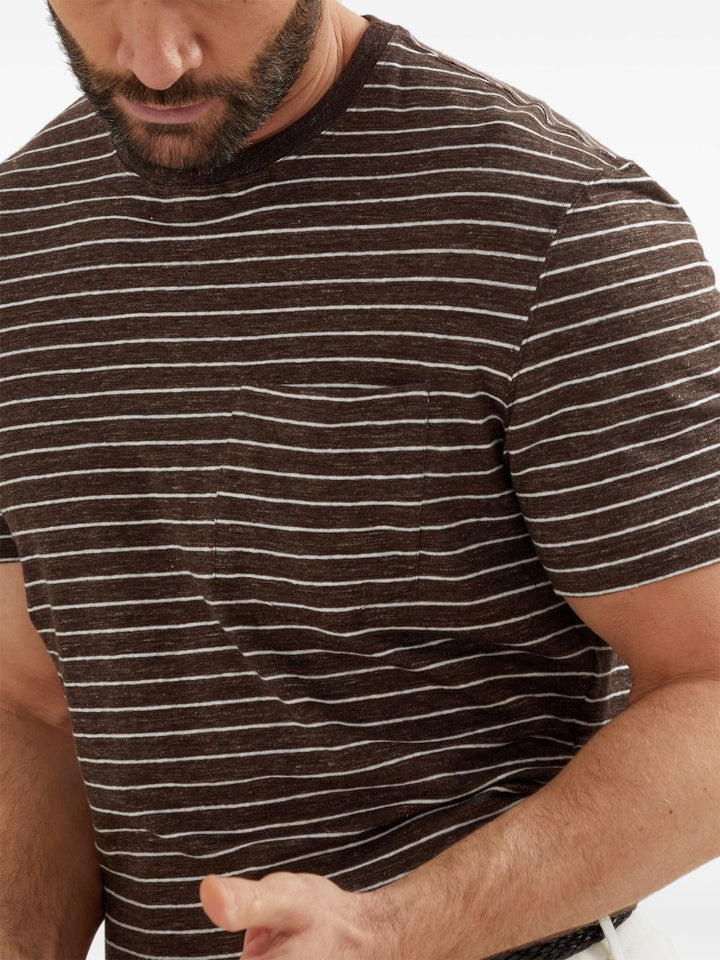 BRUNELLO CUCCINELI - t-shirt à rayures marron/beige - Lothaire